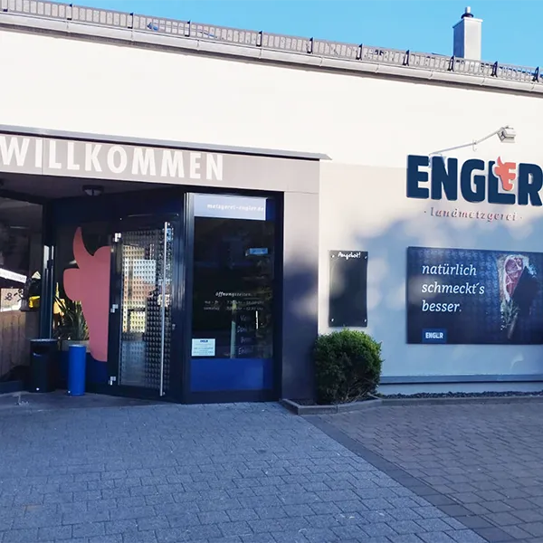 Außenansicht der Metzgerei Engler Filiale in Emmingen.